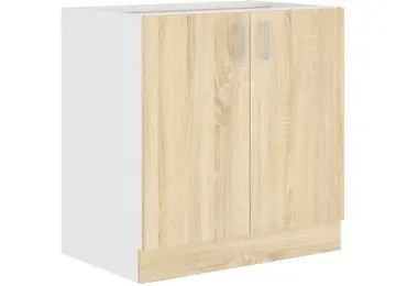 ESTRELLA, dolní skříňka 80 D 2F BB, korpus: bílá, dvířka: dub sonoma