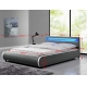 EULEM čalouněná postel s roštem 180x200 cm, šedá