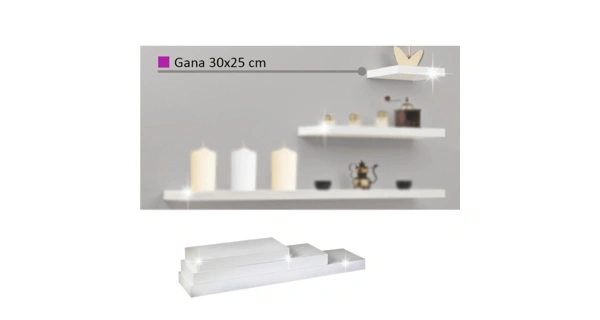 FARA police 30x25 cm, bílý lesk