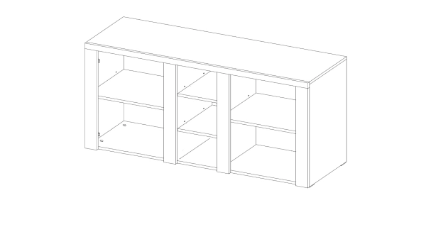 FEDRA komoda 2D, dub sonoma trufel/sibiu larche 