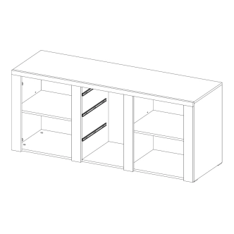FEDRA komoda 2D3S, ořech satin/touchwood
