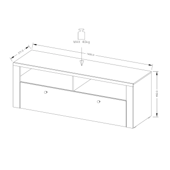 FEDRA TV stolek, dub sonoma trufel/sibiu larche 