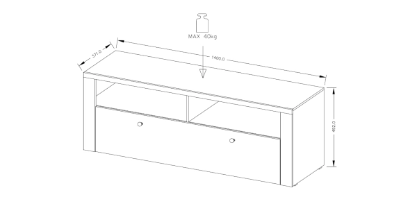 FEDRA TV stolek, ořech satin/touchwood