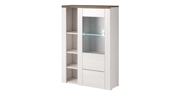 FEDRA vitrína 1D, dub sonoma trufel/sibiu larche 