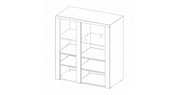 FEDRA vitrína 1D, dub sonoma trufel/sibiu larche 