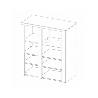 FEDRA vitrína 1D, ořech satin/touchwood