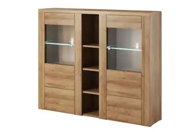 FEDRA vitrína 2D, dub riviera světlý 