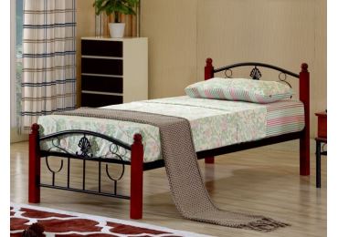 FIBIOUS kovová postel s roštem 90x200 cm, dub