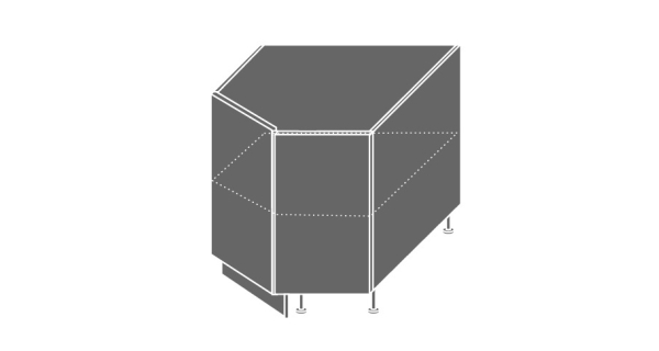 FLOSSIE, skříňka dolní rohová D12R 90, korpus: grey, barva: sonoma