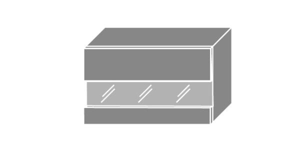 FLOSSIE, skříňka horní prosklená W4bs 60 LAM, korpus: bílý, barva: sonoma 