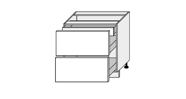 FOLLY, skříňka dolní D2A 80/1A, graphite/grey