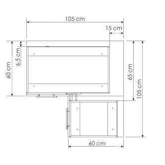 FOLLY, skříňka dolní rohová D13 U, beige mat/bílá