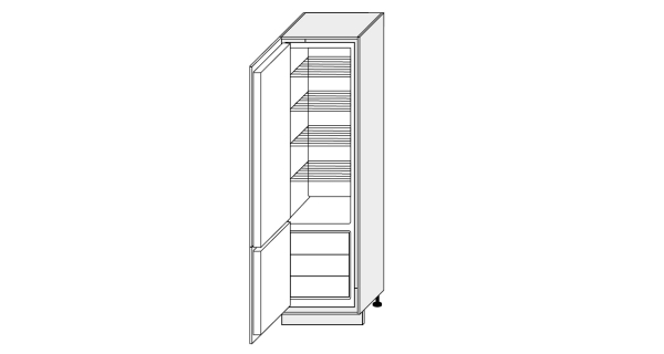 FOLLY, skříňka pro vestavnou lednici D14DL, dust grey/bílá