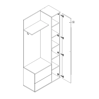 FROSTY předsíňová stěna, bílý mat