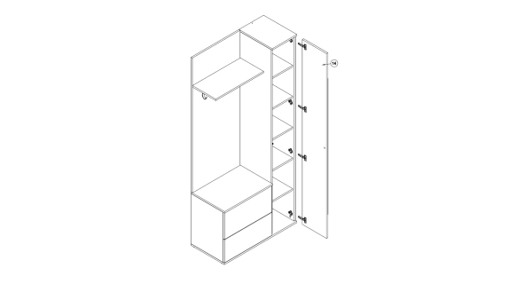 FROSTY předsíňová stěna, bílý mat