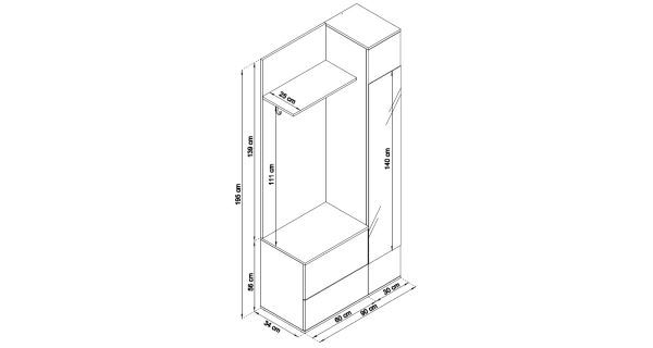 FROSTY předsíňová stěna, bílý mat