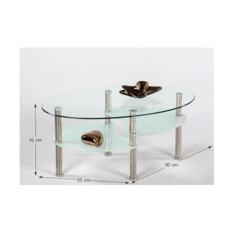 GALID konferenční stolek, ocel/sklo