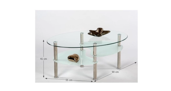 GALID konferenční stolek, ocel/sklo