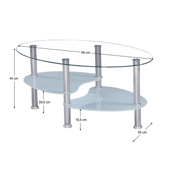 GALID konferenční stolek, ocel/sklo