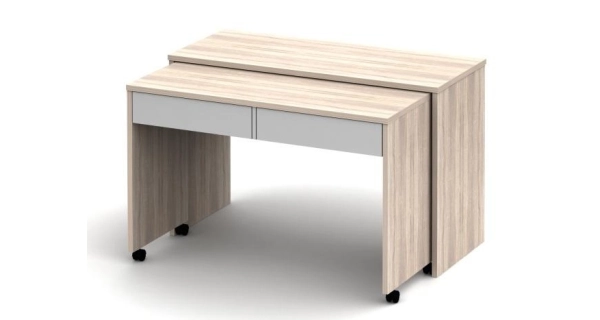GEMMIFERA rozkládací psací stůl, dub sonoma/bílá
