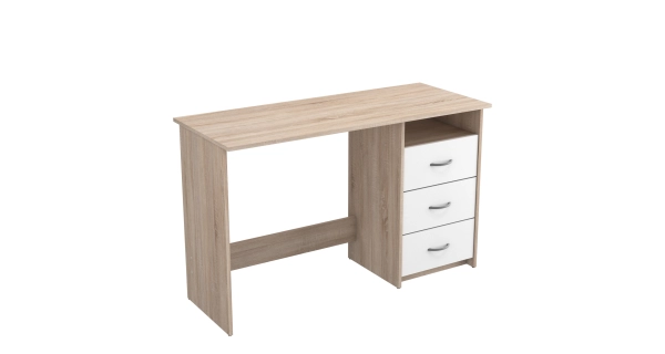 GLABER psací stůl, dub sonoma/bílá