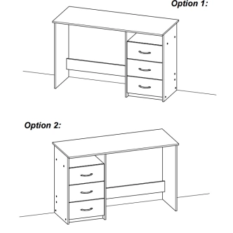 GLABER psací stůl, dub sonoma/bílá