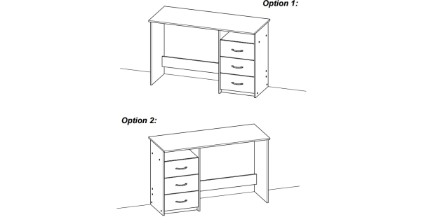 GLABER psací stůl, dub sonoma/bílá