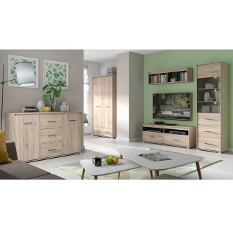 GOFRY regál, dub san remo světlý/šedý wolfram, 5 let záruka