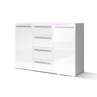 GONZAGA komoda, bílá/bílý lesk
