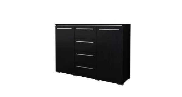 GONZAGA komoda, černá/černý lesk
