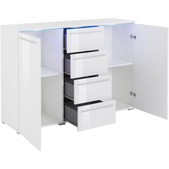 GONZAGA komoda, černá/černý lesk