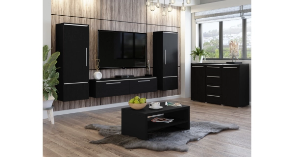 GONZAGA sestava, černá/černý lesk