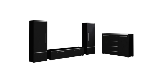 GONZAGA sestava, černá/černý lesk