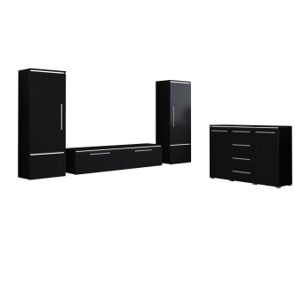 GONZAGA sestava, černá/černý lesk