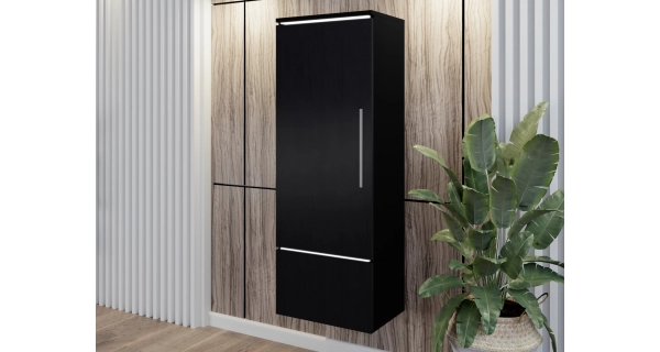 GONZAGA vitrína levá, černá/černý lesk