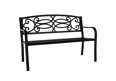 GUTA, zahradní lavička, černá, 127 cm