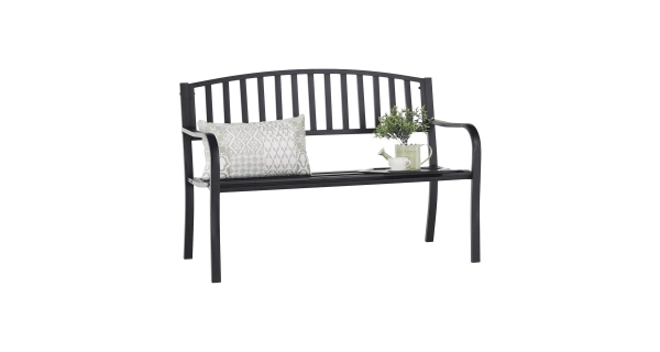 GUTA, zahradní lavička, černá, 127 cm