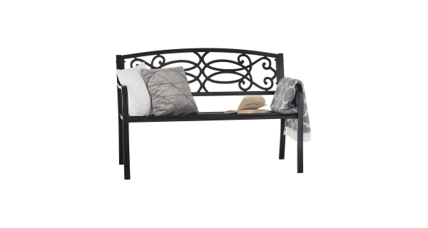 GUTA, zahradní lavička, černá, 127 cm