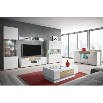 HAMAL komoda 3D1S TYP 1, dub san remo/bílý lesk