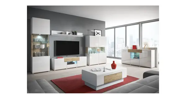 HAMAL komoda 3D1S TYP 1, dub san remo/bílý lesk