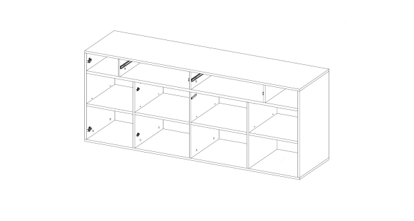 HAMAL komoda 4D2S, dub san remo/bílý lesk