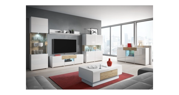 HAMAL regál, dub san remo/bílý lesk