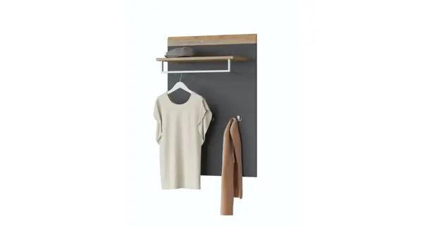 HAMAL věšákový panel, antracit/dub grandson