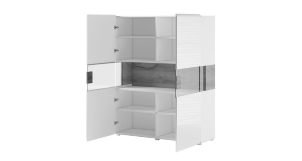 HAMAL vitrína 2D, antracit/antracit lesk/dub grandson