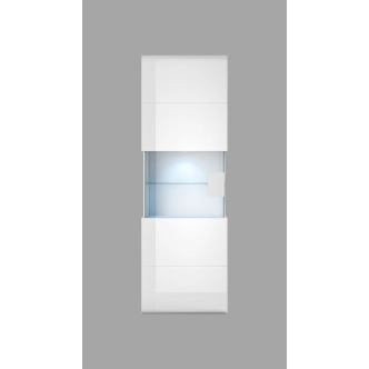 HAMAL závěsná vitrína, bílá/bílý lesk