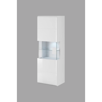 HAMAL závěsná vitrína, bílá/bílý lesk