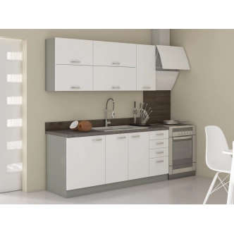 HARLOW, skříňka dolní 40 D 1F BB, šedá / bílý lesk