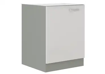 HARLOW, skříňka dolní 60 D 1F BB, šedá / bílý lesk