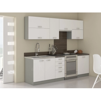 HARLOW, skříňka dolní 60 D 1F BB, šedá / bílý lesk