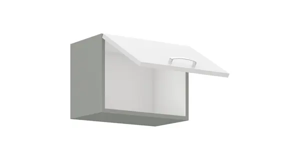 HARLOW, skříňka horní 60 GU-36 1F, šedá / bílý lesk